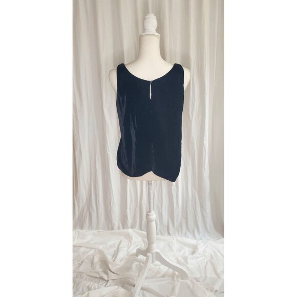 Vintage Black Velvet Tank Top Camisole J.Crew Size 8 Gothic Y2K Minimalist - Picture 5 of 16